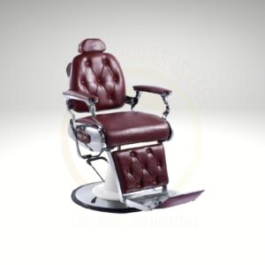 כסא מספרה – Barbershop – דגם אלגנס בורדו – Barber Chairs Israel